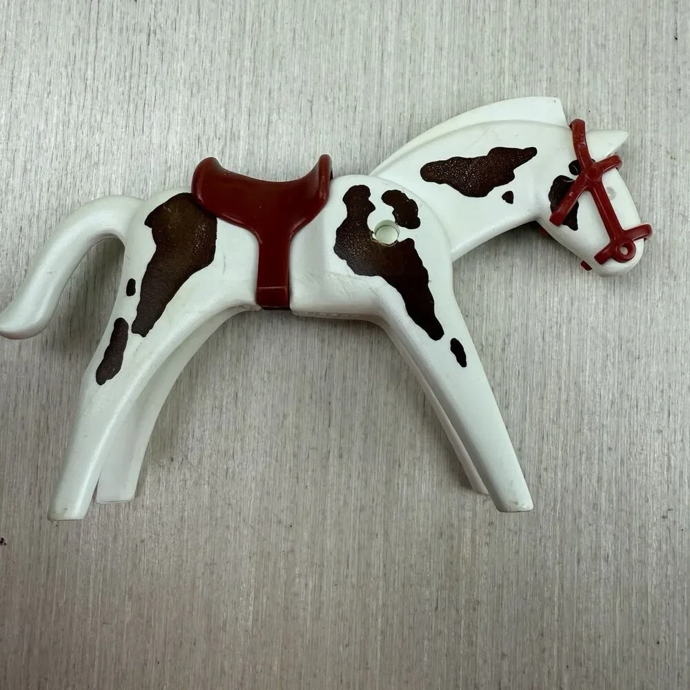 Vintage Playmobil 3304 Western Cowboys Horse Parts Lot Incomplete Set Guns Horse